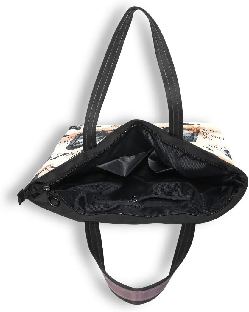 Pumpkins and Tombstones A Shoulder Bags Large Handle Ladies Handbag