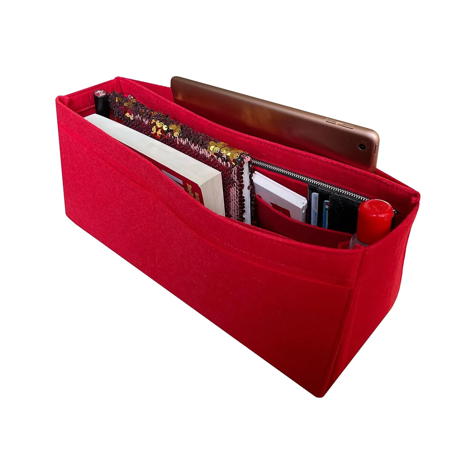 Purse Organizer for Odeon Bag, Lv Odeon PM Purse Organizer, Bag Organizer for Lv Odeon MM, Handmade 2mm Premium Felt Snug Sturdy Gold Zipper (For Odeon MM, Geyser Blue)