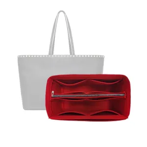 Purse Organizer for Valentino Rockstud Tote Organizer, Rockstud Tote Insert, Handmade 2mm Thick Felt Gold Zipper (For Rockstud Tote, Red)