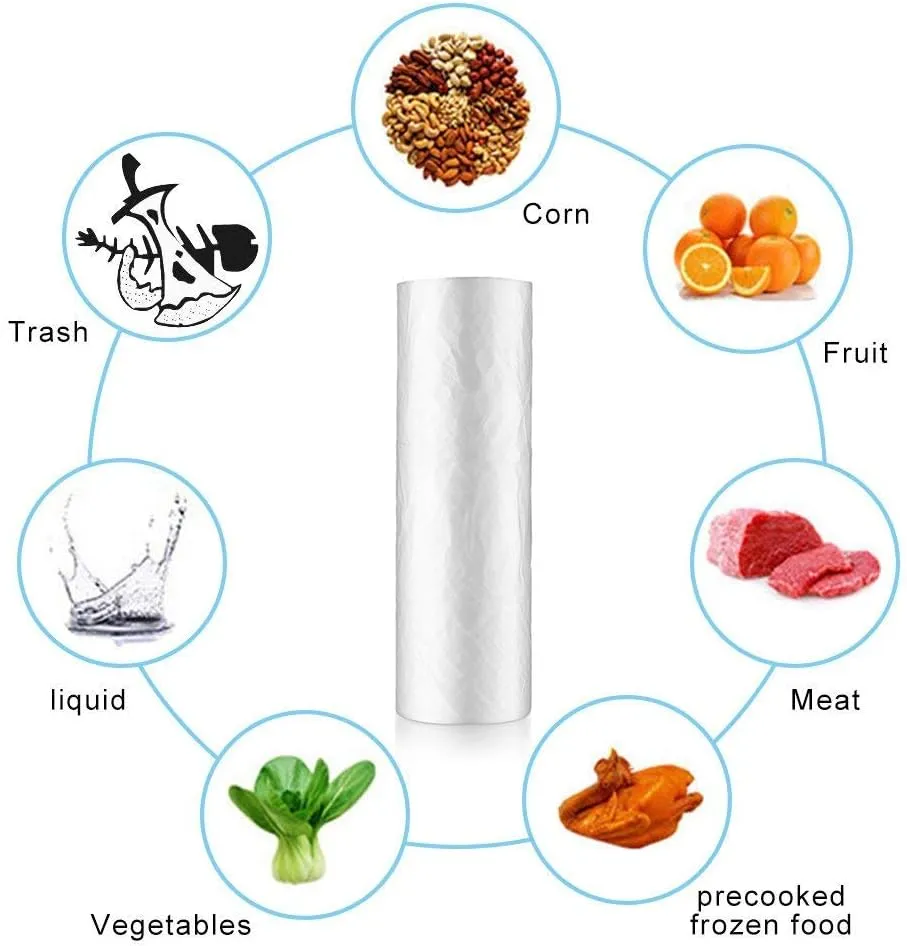 RBHK 12x16 Plastic Produce Bag on a Roll Clear Food Storage Bags, Pet Bags, Diapers Bags, One Roll 350 Bags (1 Roll)