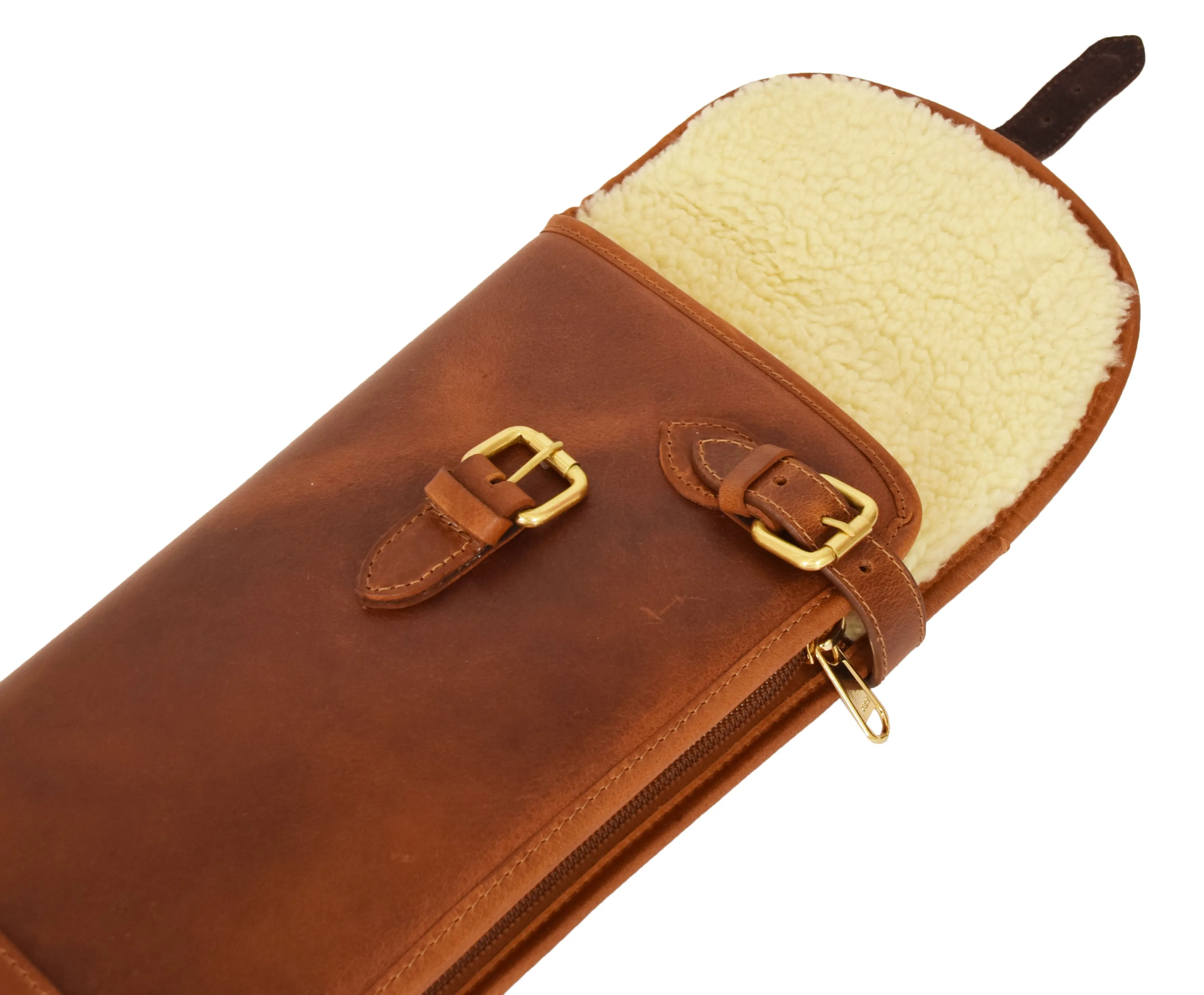 Real Leather Gun Slip Bag Shooting Shotgun Rifle Holster Case Artemis Tan