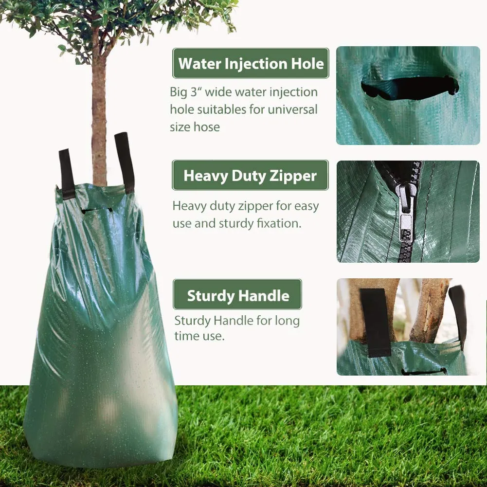 Remiawy Tree Watering Bag, 20 Gallon Slow Release Irrigation Watering Bag for Trees, Made of Durable PVC Material with Zipper (4 Pack 5-8 Hours Releasing Time)