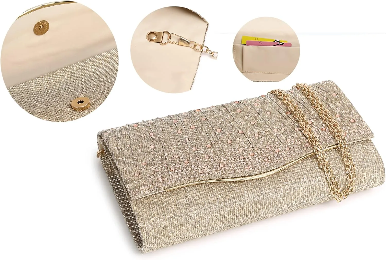 Rhinestone Clutch Purses for Women Purses and Handbags Formal Wedding Party Prom Purse Money Bags Christmas gift.…