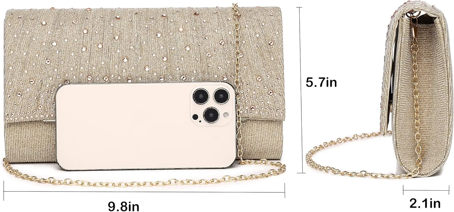 Rhinestone Clutch Purses for Women Purses and Handbags Formal Wedding Party Prom Purse Money Bags Christmas gift.…