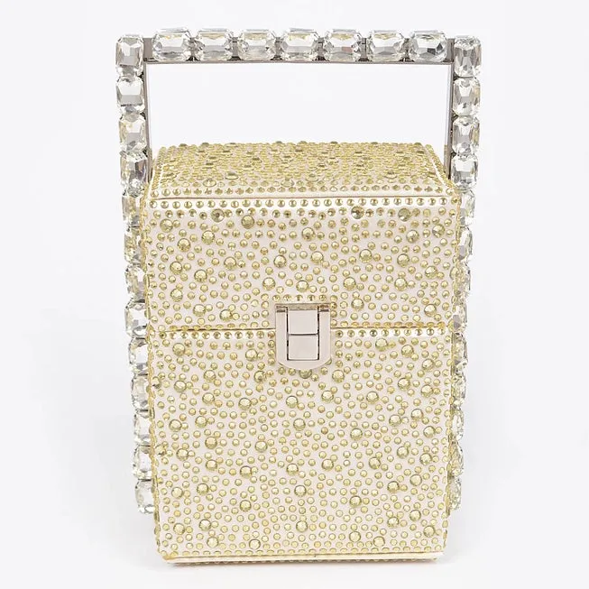 Rhinestone Handle Stoned Party Clutch