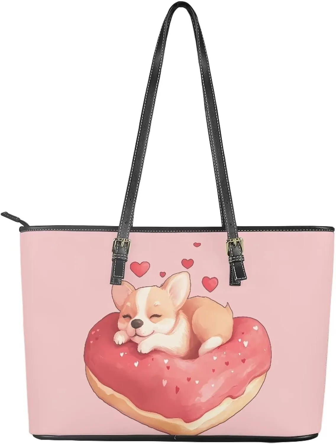 Rnyleeg Tote Bag for Women Leather Shoulder Bag for Work Waterproof Handbag with Zipper for Ladies Daily Life Travel