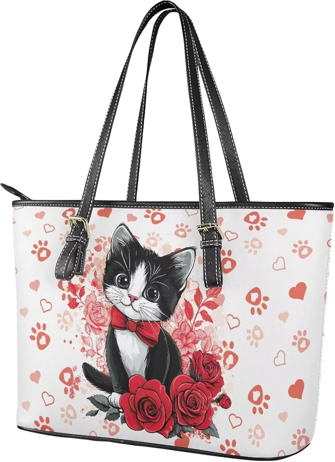 Rnyleeg Tote Bag for Women Leather Shoulder Bag for Work Waterproof Handbag with Zipper for Ladies Daily Life Travel