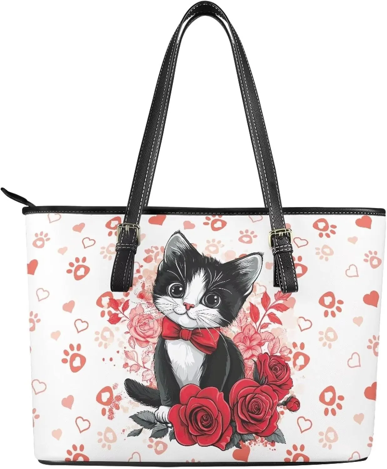 Rnyleeg Tote Bag for Women Leather Shoulder Bag for Work Waterproof Handbag with Zipper for Ladies Daily Life Travel