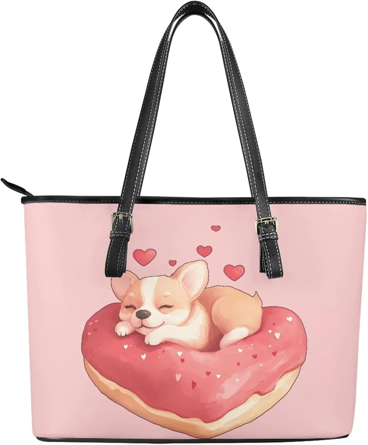 Rnyleeg Tote Bag for Women Leather Shoulder Bag for Work Waterproof Handbag with Zipper for Ladies Daily Life Travel