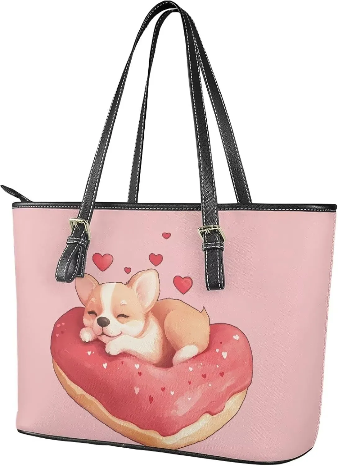 Rnyleeg Tote Bag for Women Leather Shoulder Bag for Work Waterproof Handbag with Zipper for Ladies Daily Life Travel