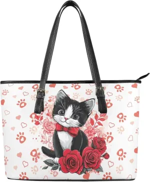 Rnyleeg Tote Bag for Women Leather Shoulder Bag for Work Waterproof Handbag with Zipper for Ladies Daily Life Travel