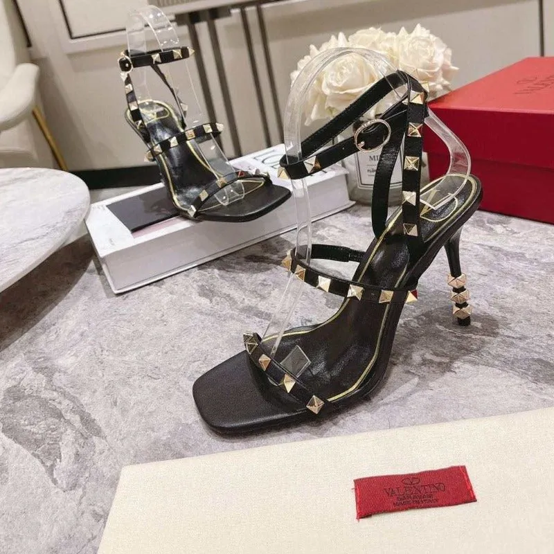 Rockstud - Priority shipping ESMEE Heel Touch-sensitive High Black Sandals