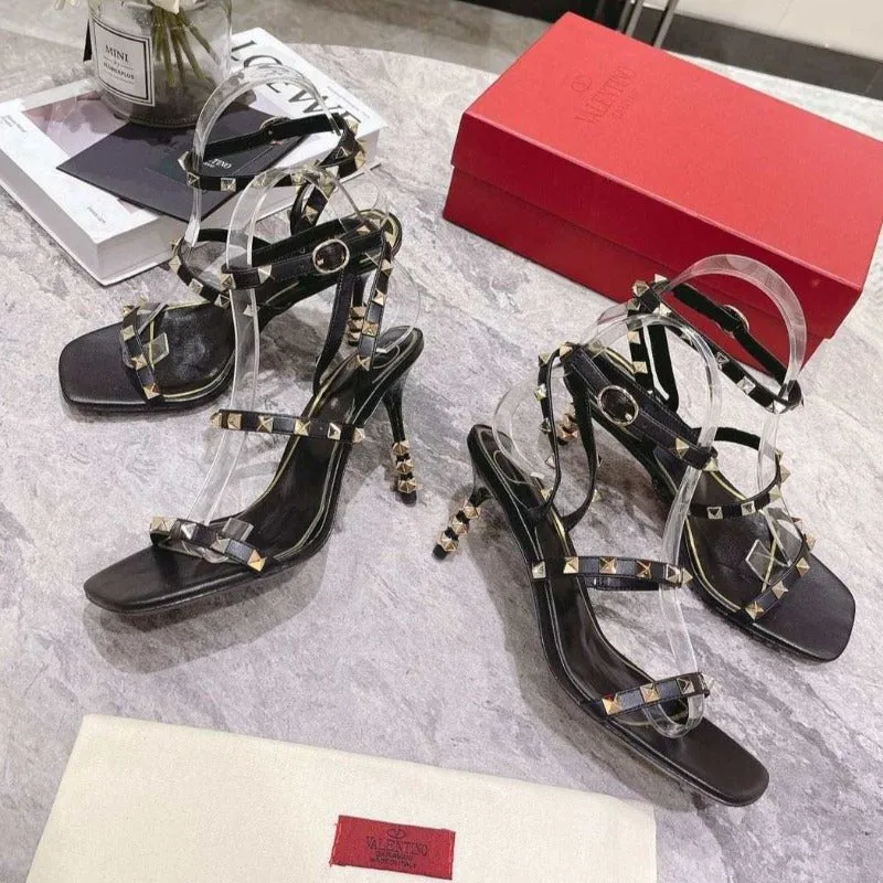 Rockstud - Priority shipping ESMEE Heel Touch-sensitive High Black Sandals