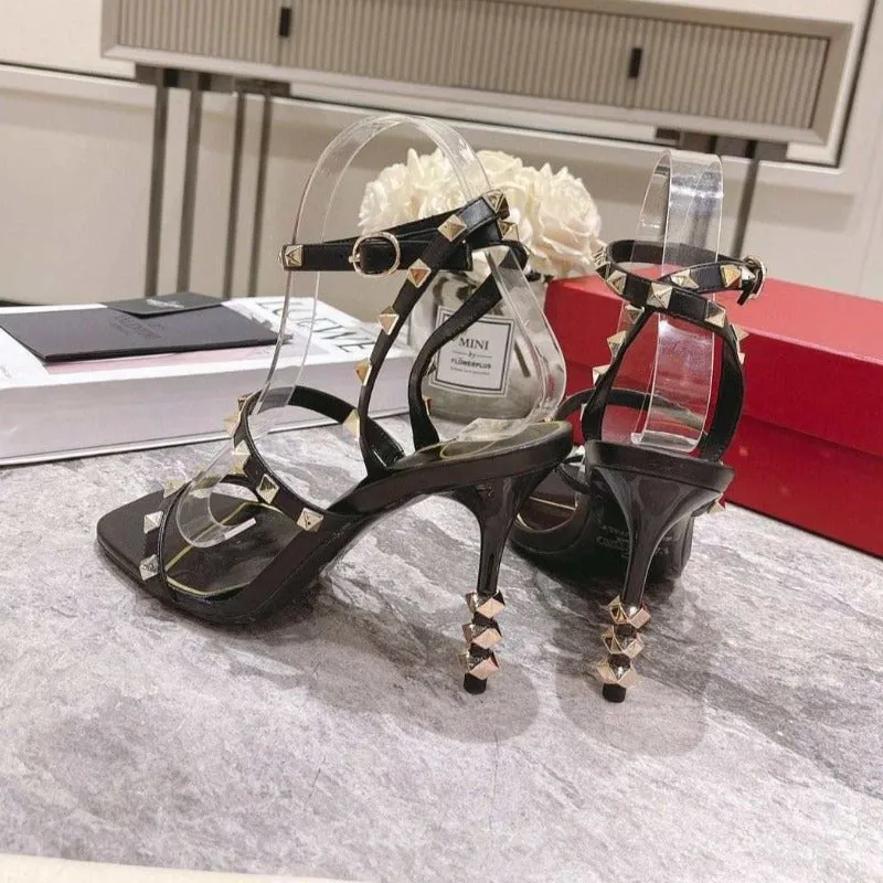 Rockstud - Priority shipping ESMEE Heel Touch-sensitive High Black Sandals