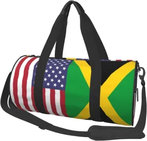 Round Duffle Bag America Jamaica Flag Unisex Travel Bag Duffle Bag