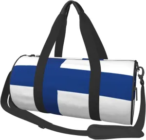 Round Duffle Bag Flag of Finland Unisex Travel Bag Duffle Bag