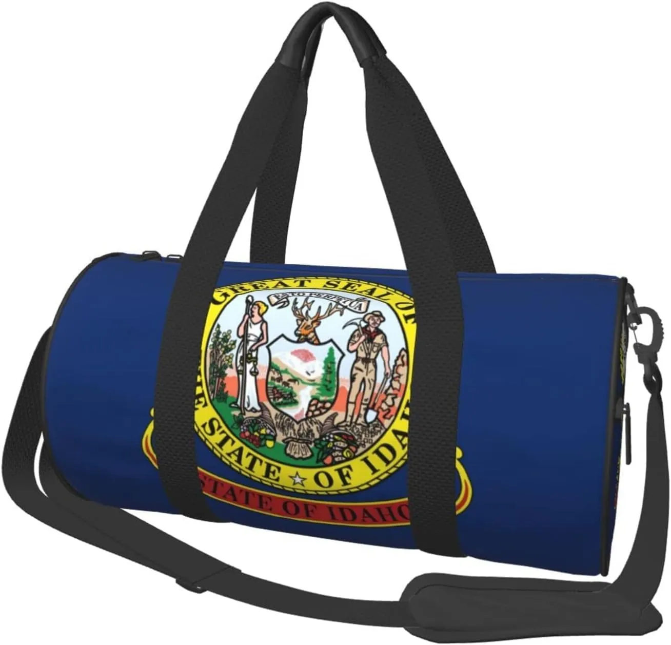 Round Duffle Bag Flag of Idaho Unisex Travel Bag Duffle Bag