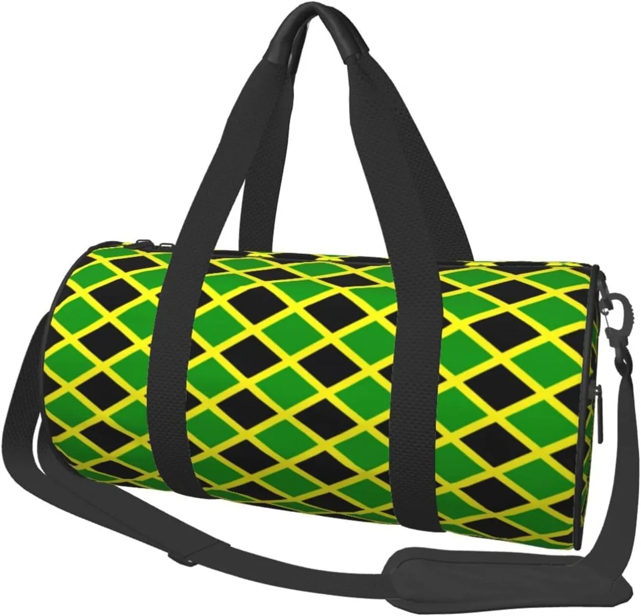 Round Duffle Bag Jamaican Flag Stripe Unisex Travel Bag Duffle Bag