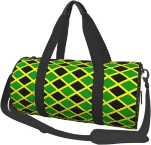 Round Duffle Bag Jamaican Flag Stripe Unisex Travel Bag Duffle Bag
