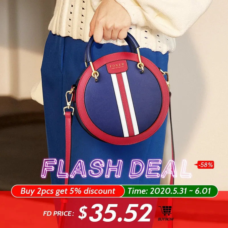 Round Summer event Leather Crossbody Limited-time offer Bag