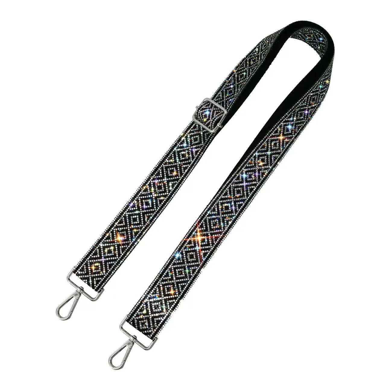 RS038R Sparkling Rhinestone Diamond Pattern Guitar Strap