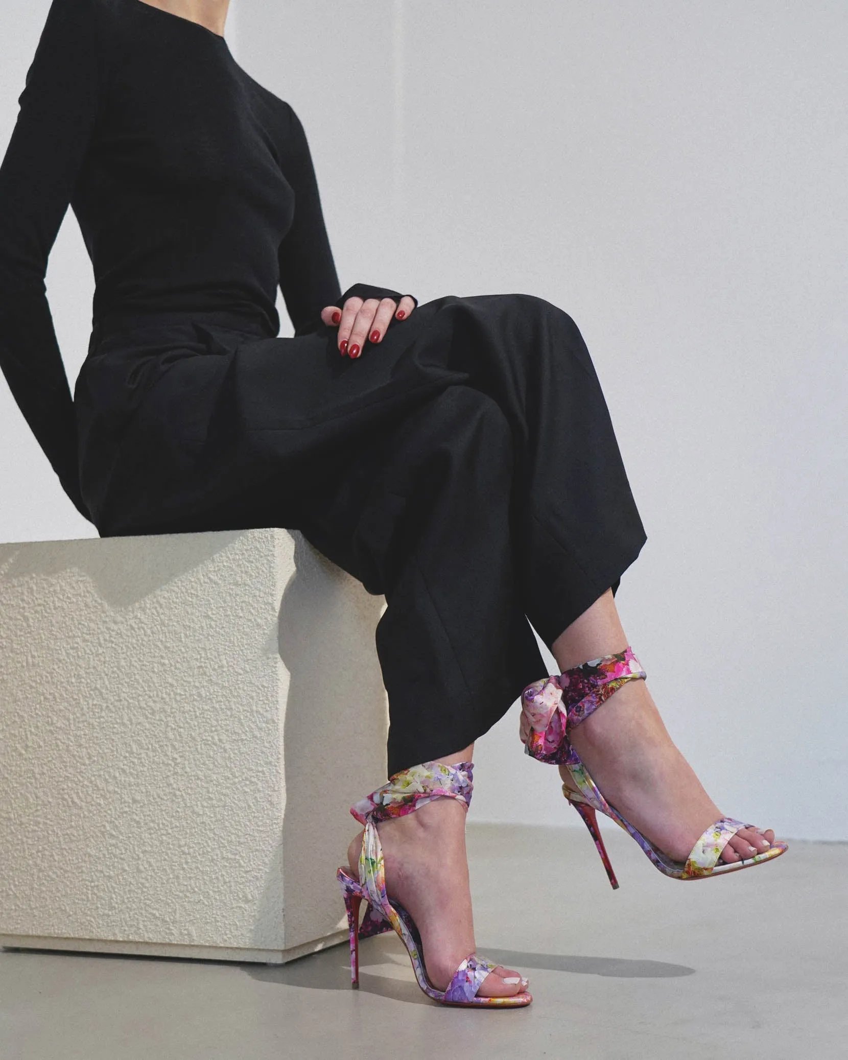 Sandale du desert 100 floral satin sandals