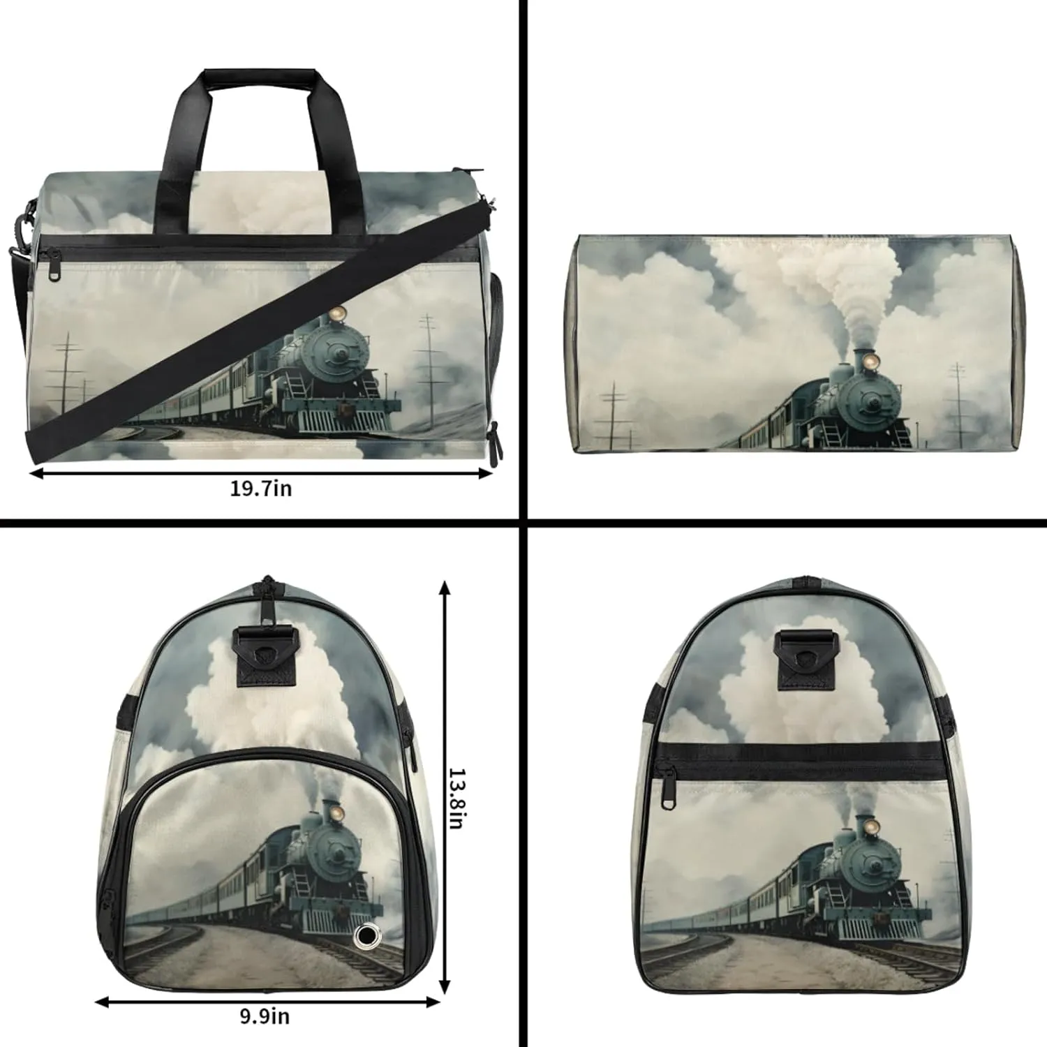 Scenery 43L Gym Duffle Bag for men with Shoe Compartment, Train Overnight Weekender Bag for Women with Shoulder Strap, Ideal for Travel, Gym, Sports