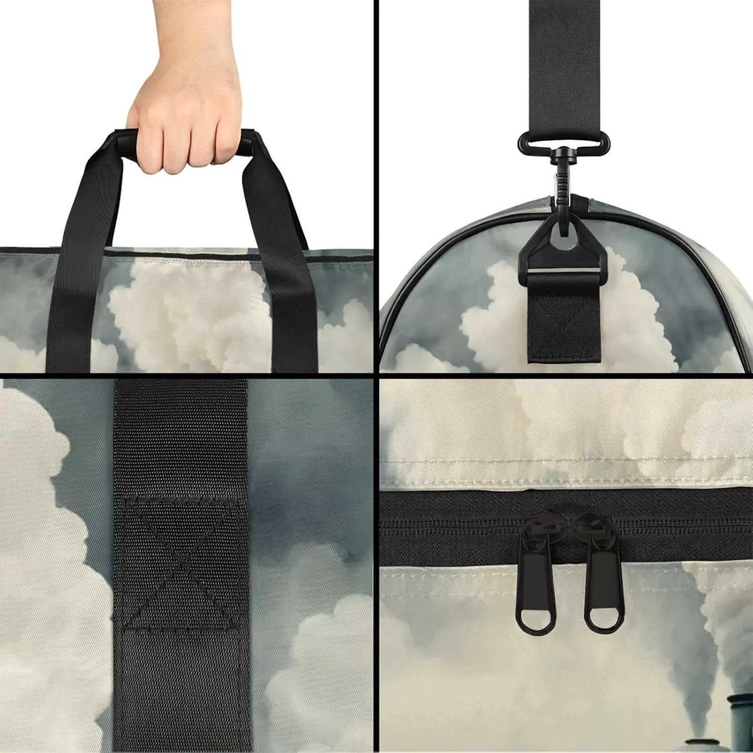 Scenery 43L Gym Duffle Bag for men with Shoe Compartment, Train Overnight Weekender Bag for Women with Shoulder Strap, Ideal for Travel, Gym, Sports