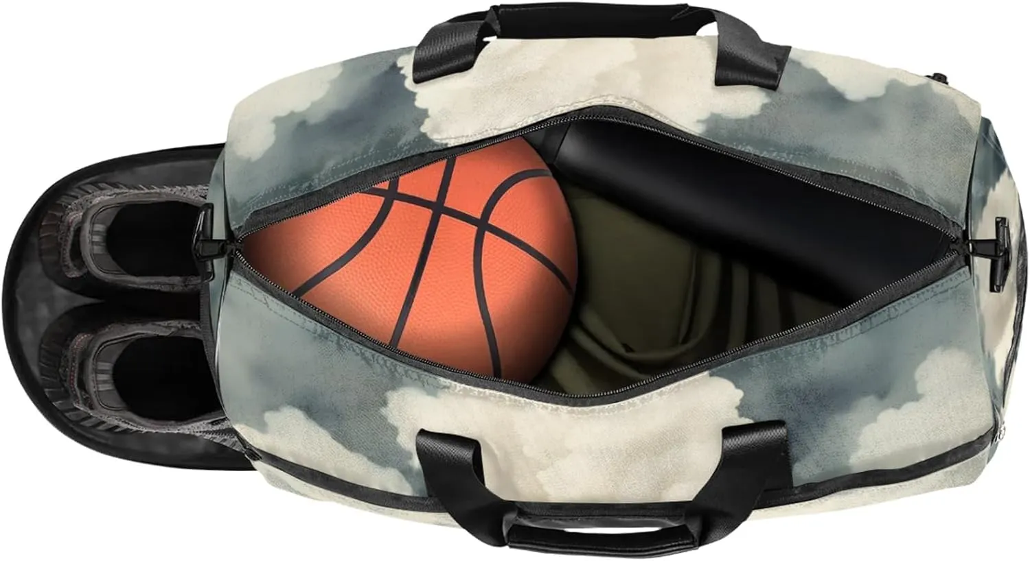 Scenery 43L Gym Duffle Bag for men with Shoe Compartment, Train Overnight Weekender Bag for Women with Shoulder Strap, Ideal for Travel, Gym, Sports