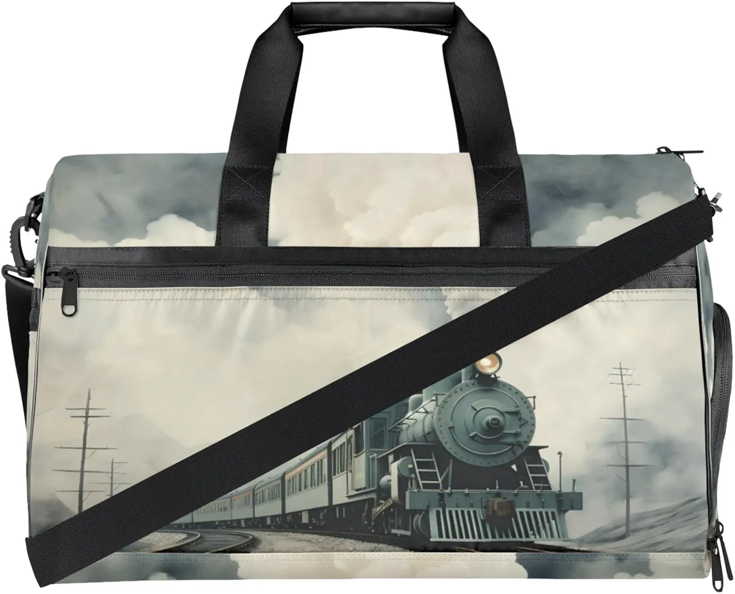 Scenery 43L Gym Duffle Bag for men with Shoe Compartment, Train Overnight Weekender Bag for Women with Shoulder Strap, Ideal for Travel, Gym, Sports