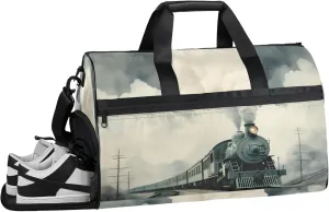 Scenery 43L Gym Duffle Bag for men with Shoe Compartment, Train Overnight Weekender Bag for Women with Shoulder Strap, Ideal for Travel, Gym, Sports