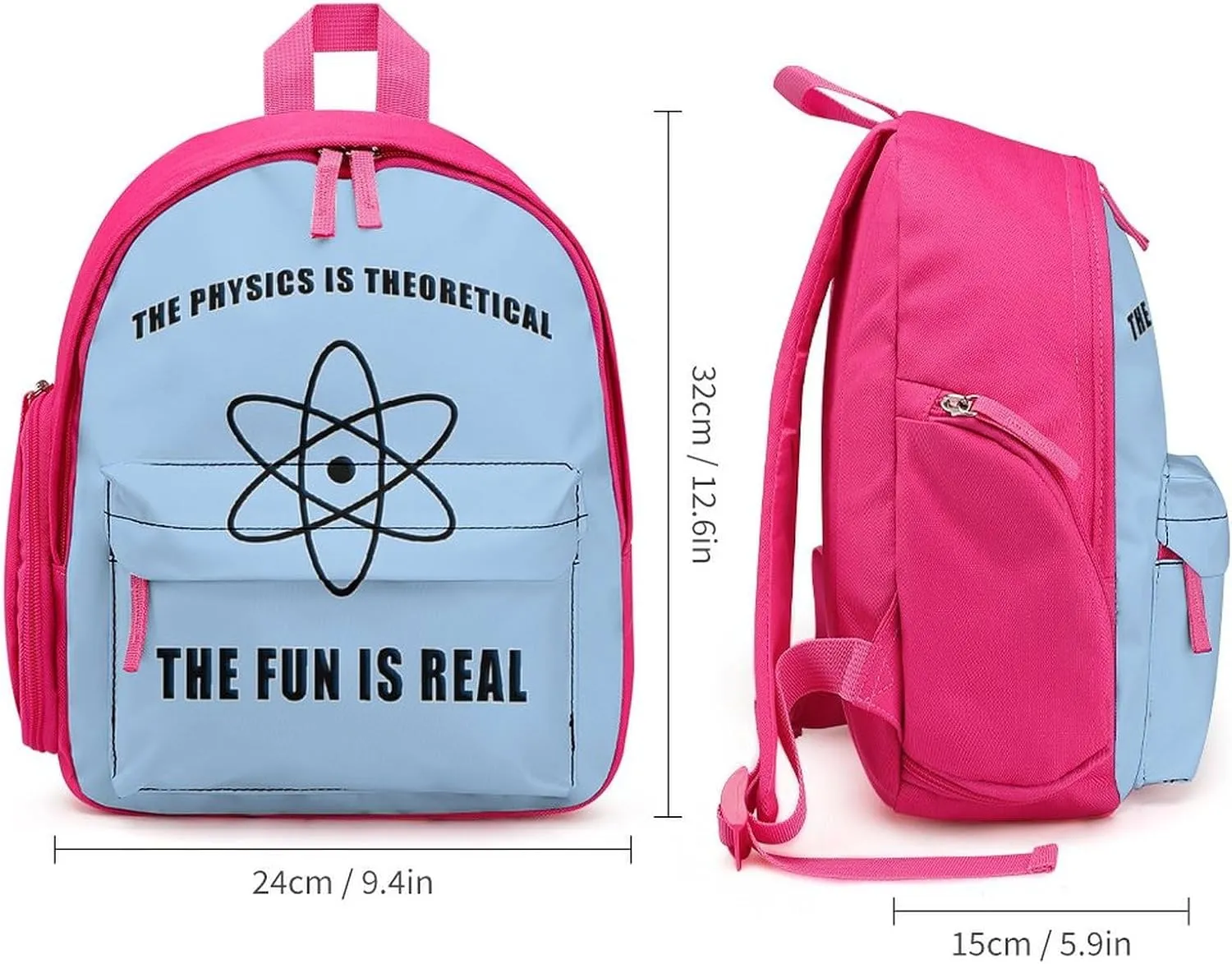 Science Physics Physicist Small Travel Laptop Backpack Casual Daypack with Side Pockets for Shopping Work