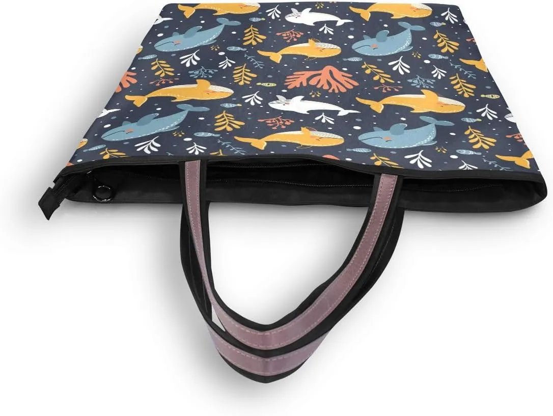 senya Seaweed Whale Cute Shoulder Bags Large Handle Ladies Handbag