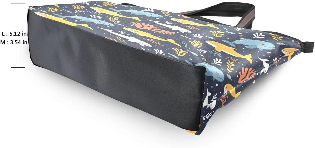 senya Seaweed Whale Cute Shoulder Bags Large Handle Ladies Handbag