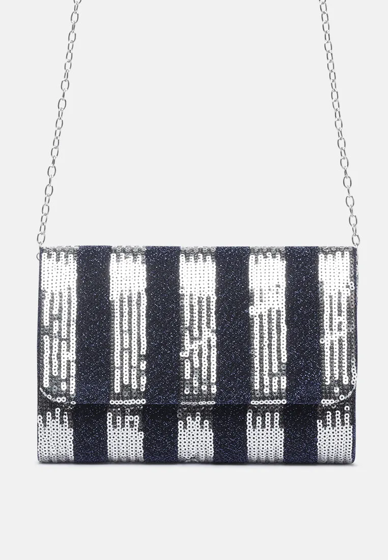 sequined glitter clutch