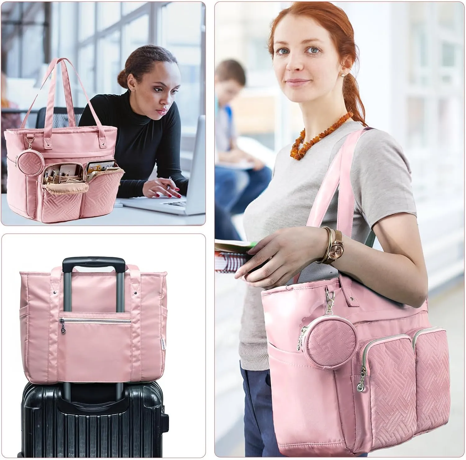 SFYBYHEART Teacher Tote Bags for Work Women, Large Teacher Bag with Laptop Compartment, Nursing Tote Bag, Utility Bag