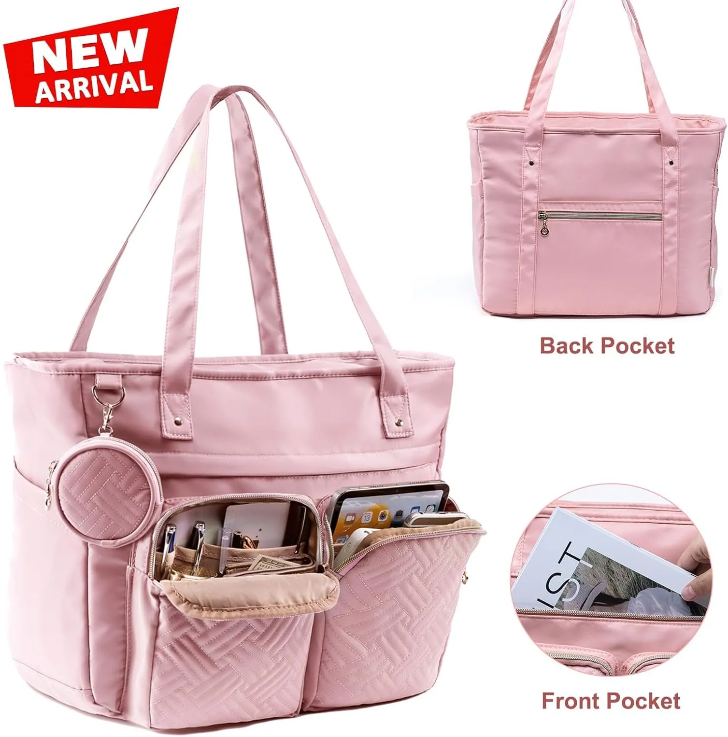 SFYBYHEART Teacher Tote Bags for Work Women, Large Teacher Bag with Laptop Compartment, Nursing Tote Bag, Utility Bag