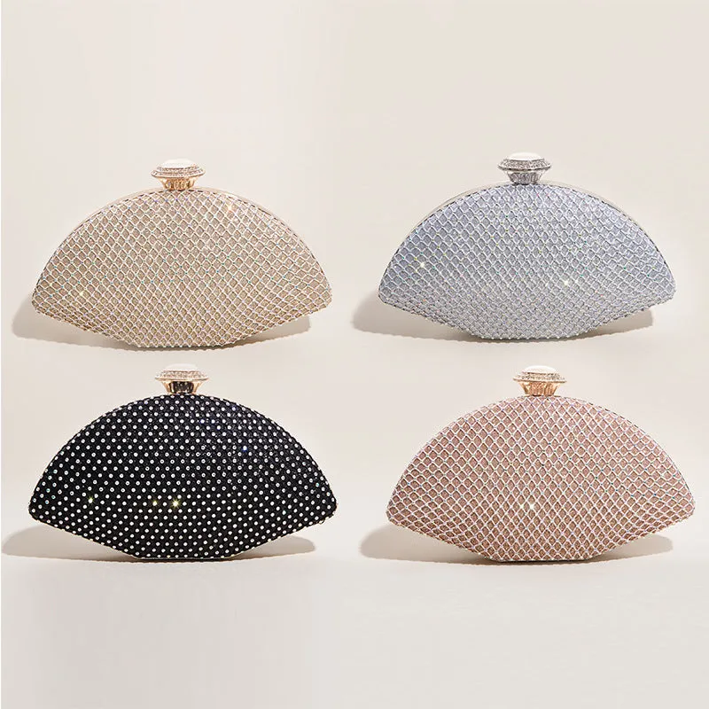 Shell Shape Rhinestone Evening Bag