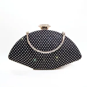 Shell Shape Rhinestone Evening Bag