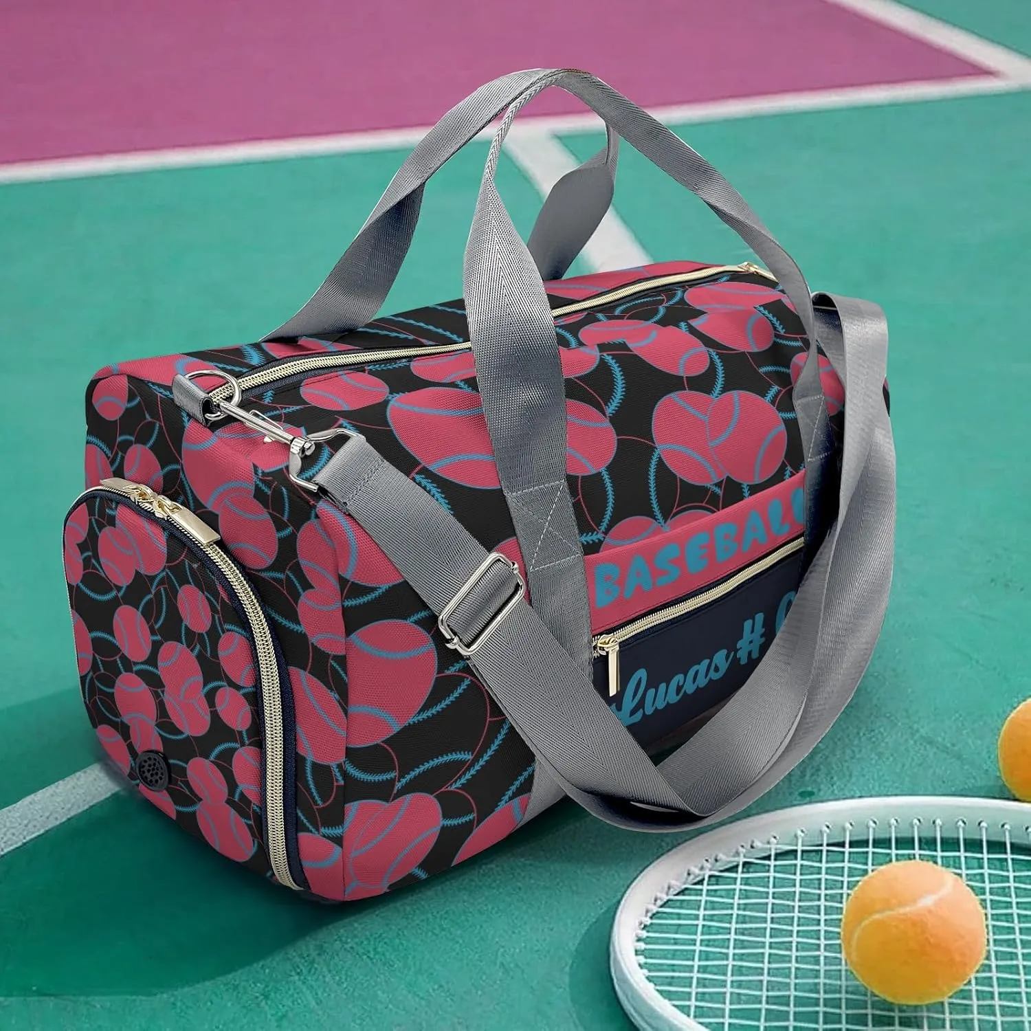 Shoe Bag Baseball Black Red Blue Travel Bags Duffel Bag Gym Dance Sport Perform Training for Teens Women Men