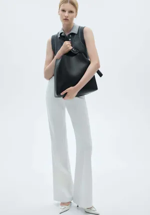 Shopper bag with buckle - Black