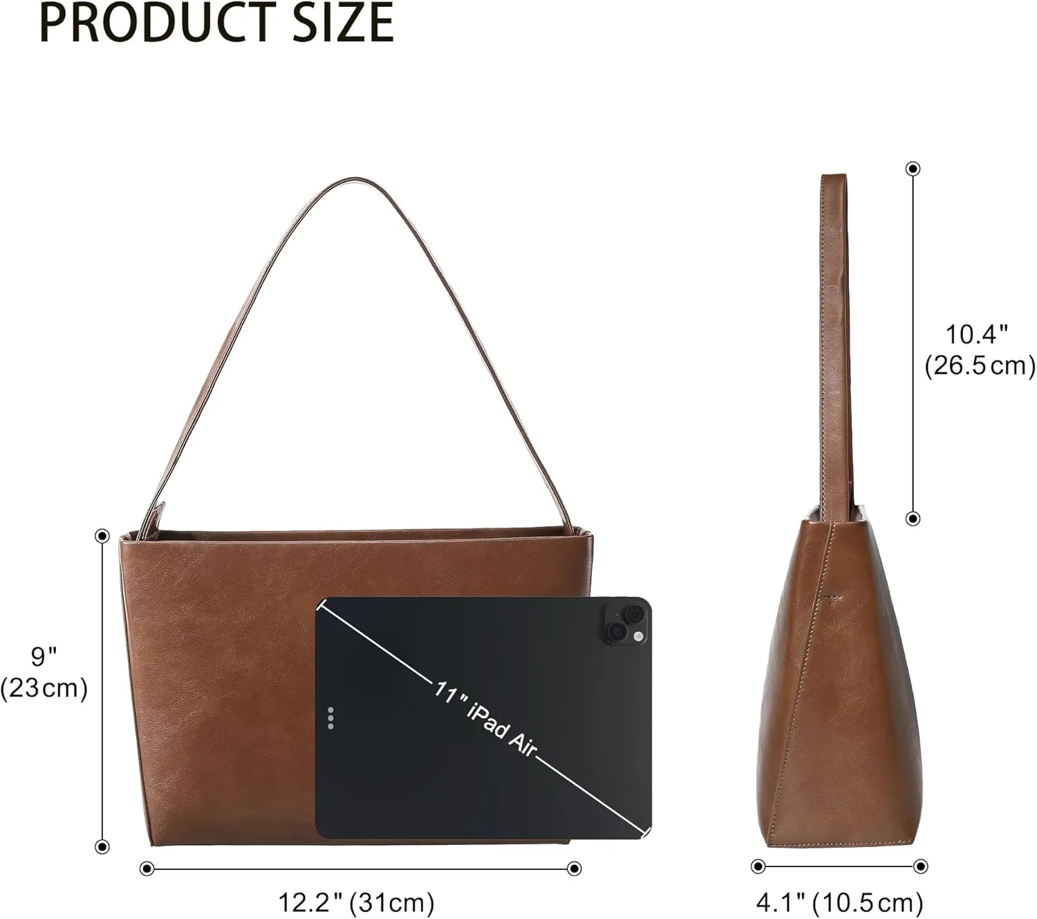 Shoulder Bags in Leather for Women Vintage Classic Elegance Zipped Medium Handbag Purse for All Occasions