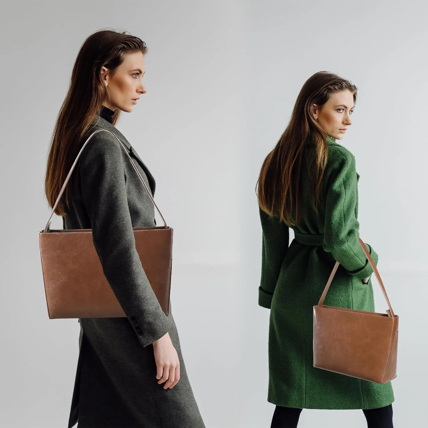 Shoulder Bags in Leather for Women Vintage Classic Elegance Zipped Medium Handbag Purse for All Occasions