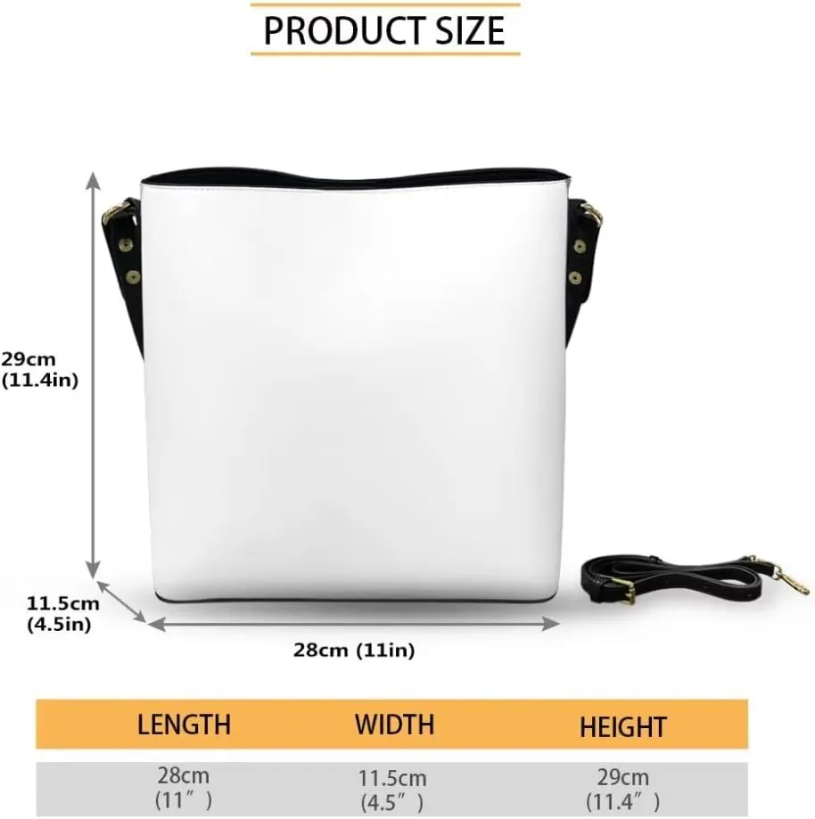 Shoulder Bags Set 2 Piece Bucket Bags Saddle Bags with Adjustable Shoulder Strap Wristlet Purses for Women