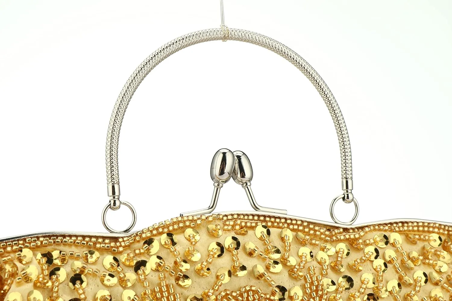 Simcat Beaded Sequin Flower Evening Purse Large Clutch Bag