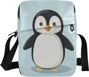 Sinestour Penguin Messenger Bag for Women Men Crossbody Shoulder Bag Cute Crossbody Bags Purse Daypack with Adjustable Strap for Teen Girls