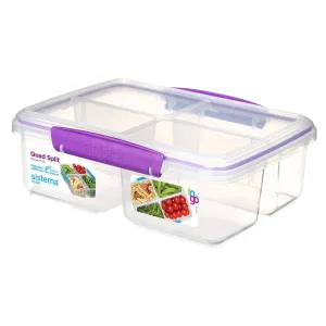 Sistema Quad Split To Go Divided Food Container, 1.7 Liters - Available in Several Colors