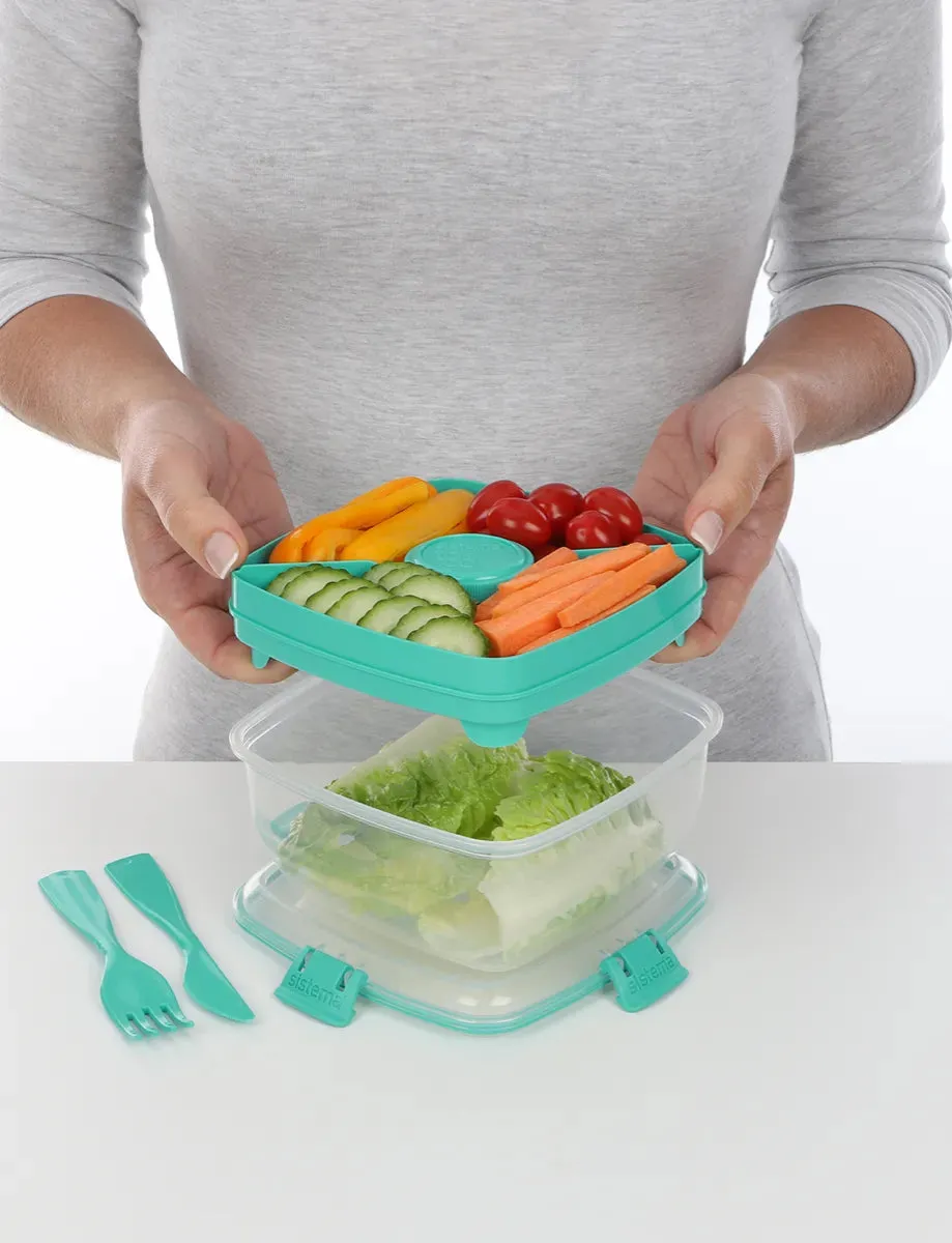 Sistema Salad To Go Food Container., 1.1 Liter - Available in Several Colors