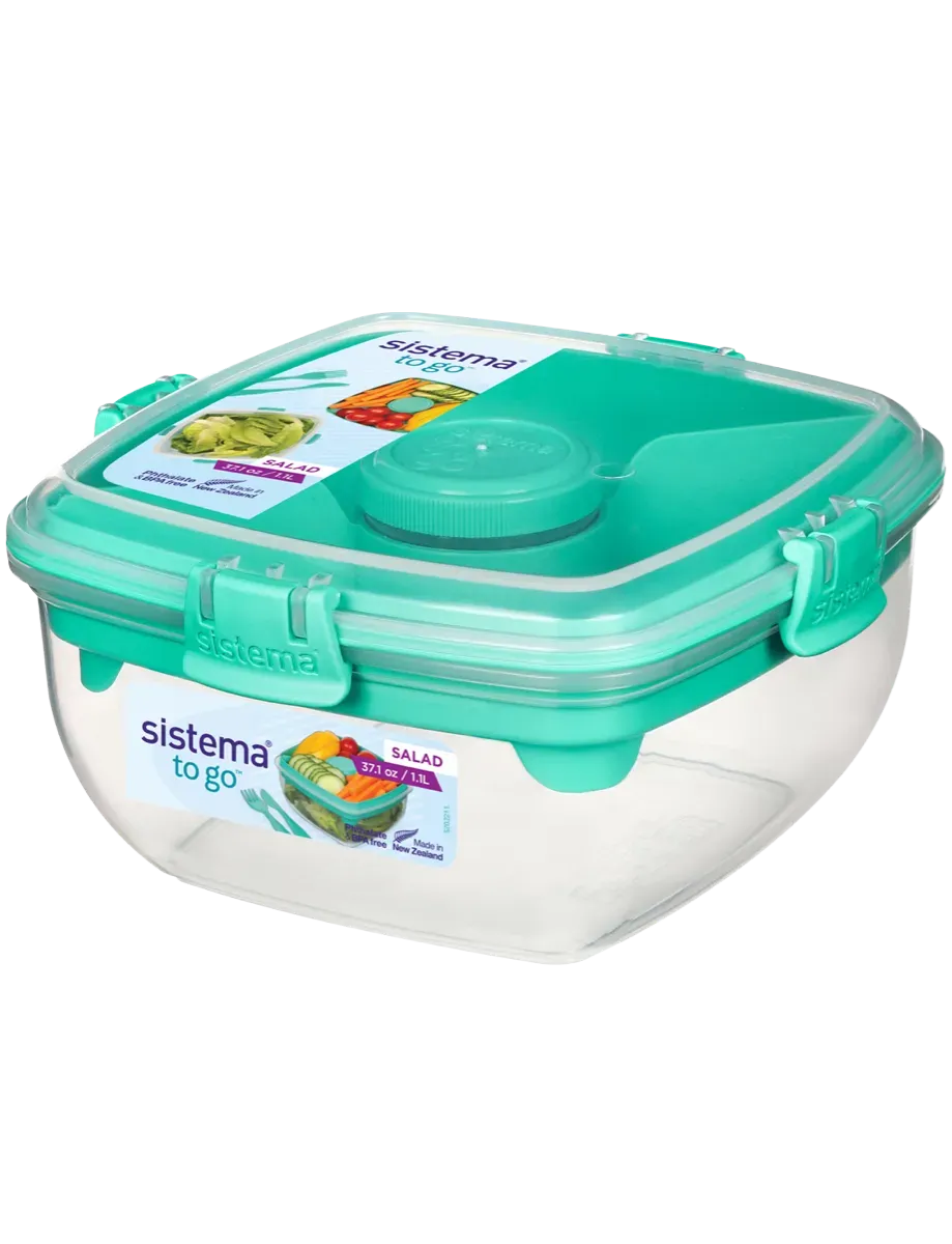 Sistema Salad To Go Food Container., 1.1 Liter - Available in Several Colors