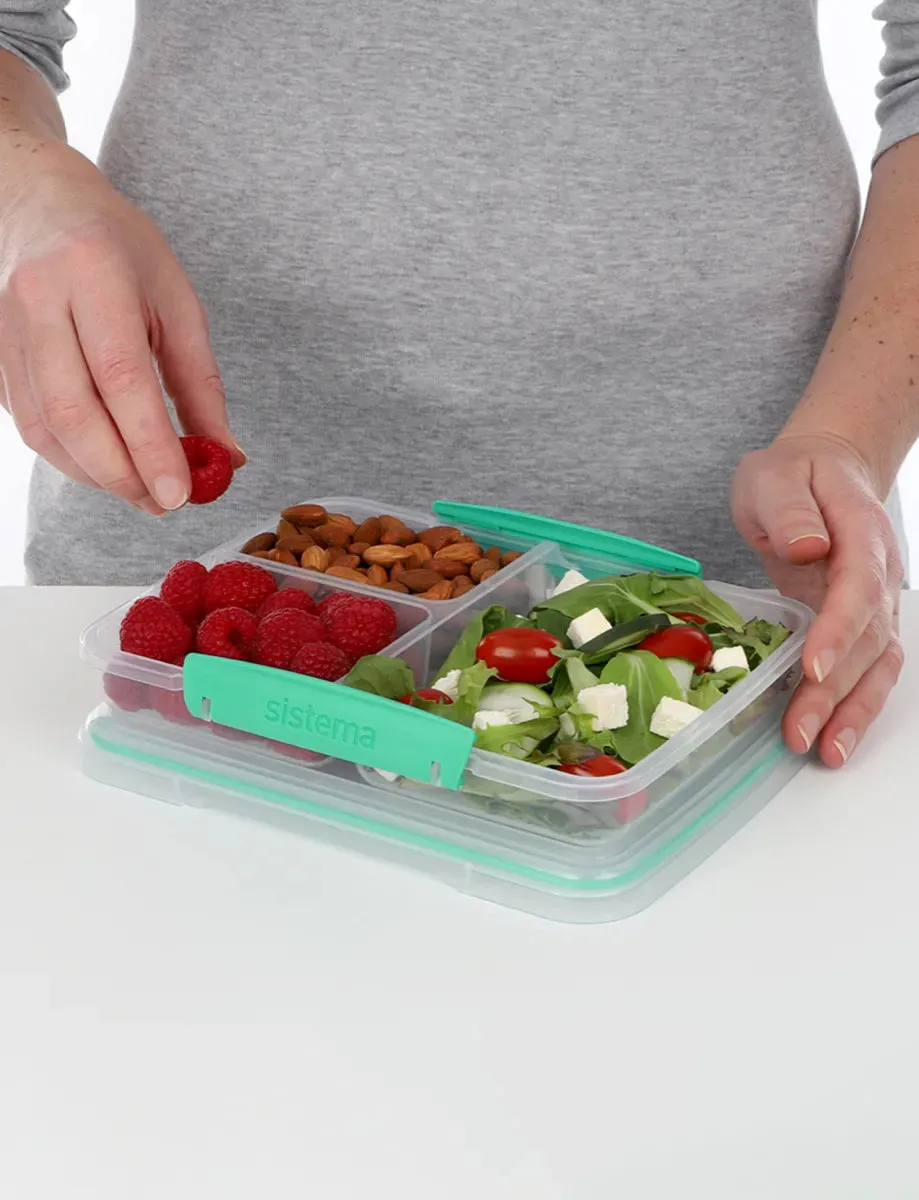 Sistema Small Split To Go Divided Food Container, 350ml - Available in Several Colors